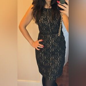 Elegant Black Lace Dress Bcbgmaxazria size 6
